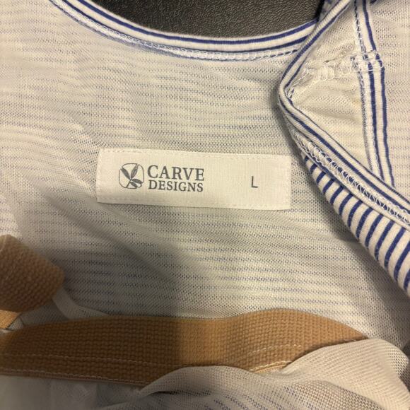 Carve Designs Blue White Striped Dress Women's Size Large L Sleeveless Tank Bra - Picture 7 of 8